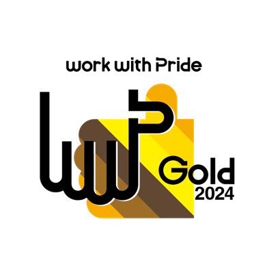 「work with Pride Gold 2024」のロゴ画像