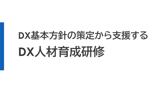 DX基本方針の策定から支援するDX人材育成研修